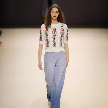 Eloria Embroidered Knitted Top