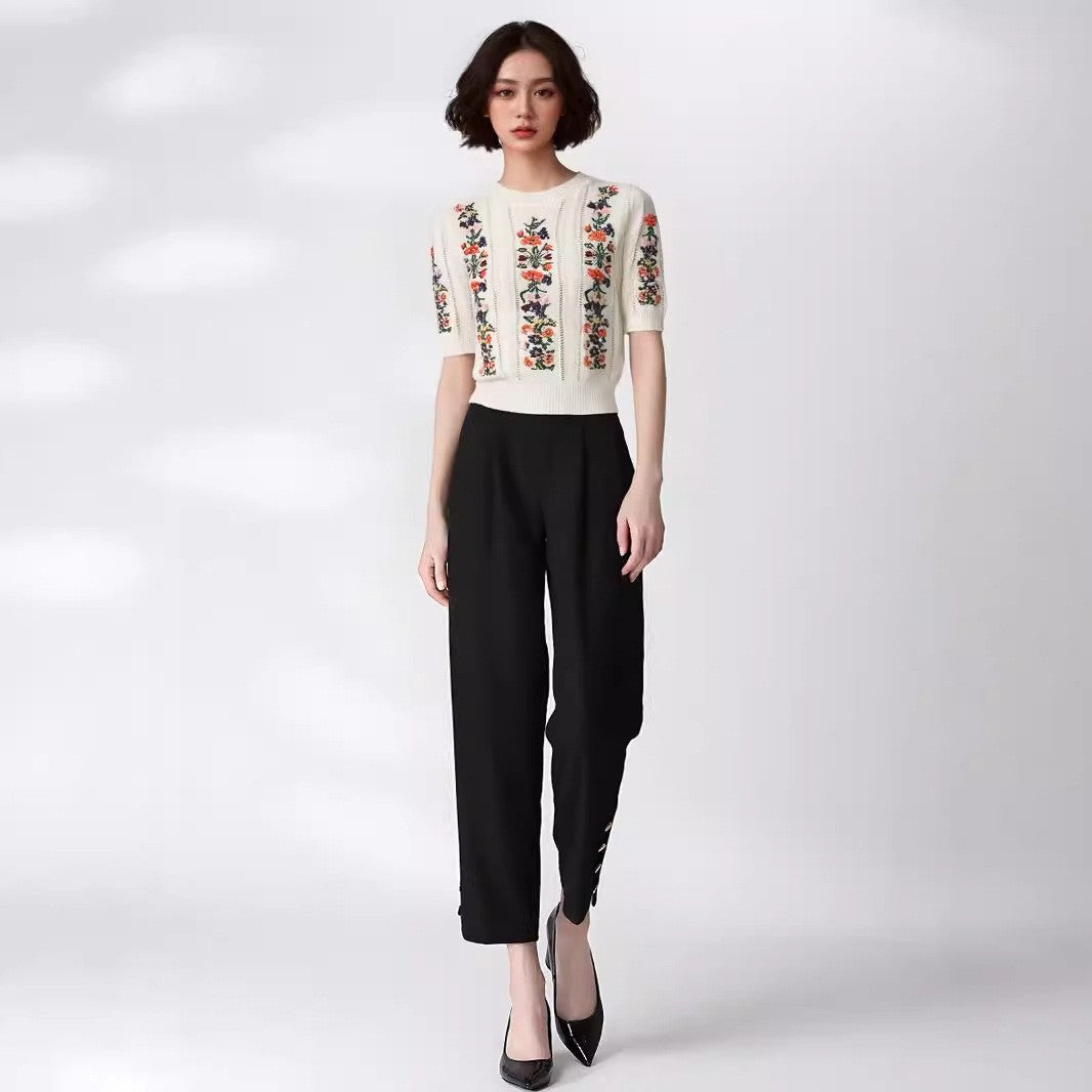 Eloria Embroidered Knitted Top