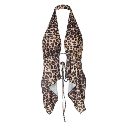 Kaia Leopard Halter Vest