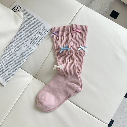 Liora Bow Cotton Socks