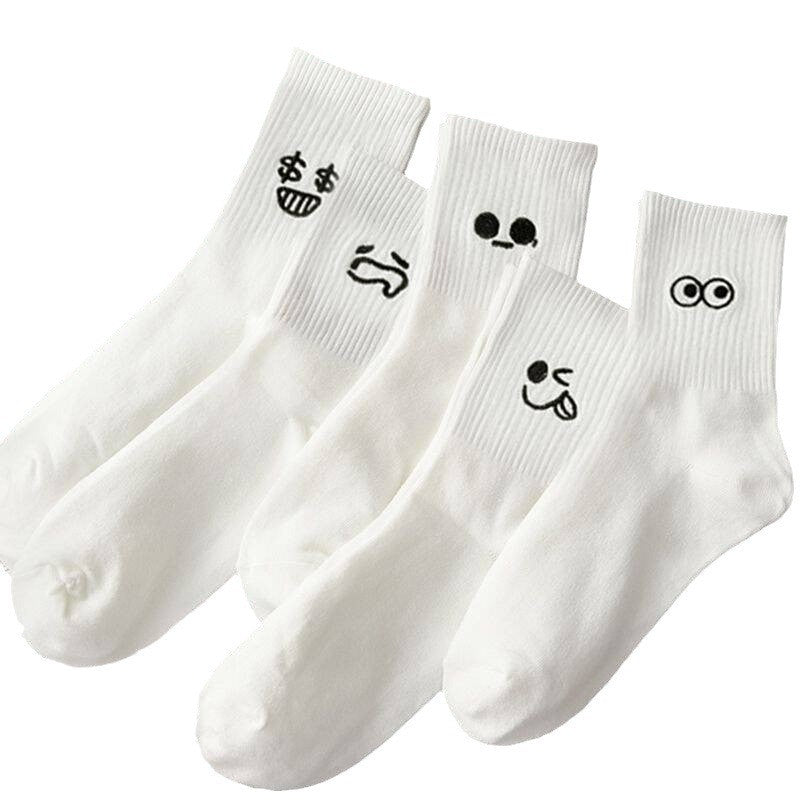 Mika Mid-Calf Smiley Socks _ 5 Pairs